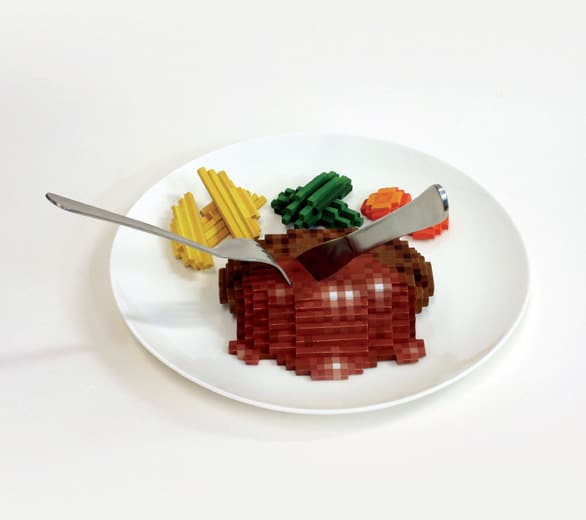 Oeuvre de Low pixel CG : Hamburger Steak
