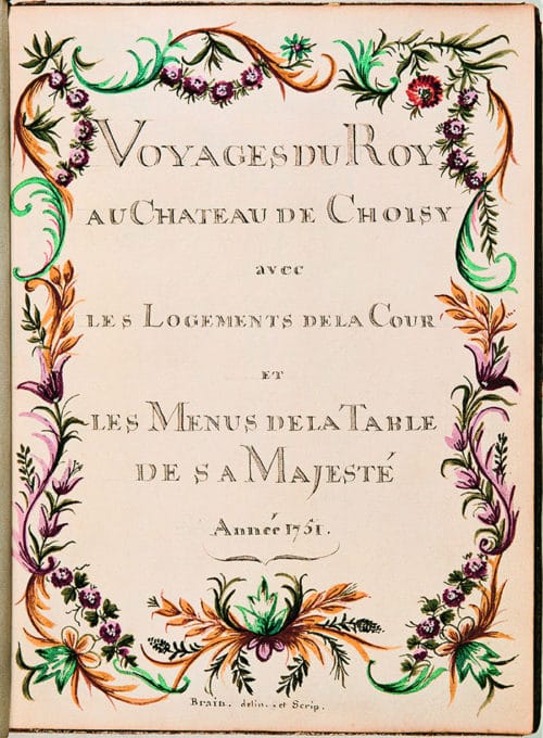 Menu du roi, Château de Versailles